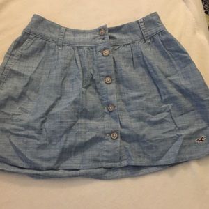 Hollister Blue Denim Chambray Mini Skirt